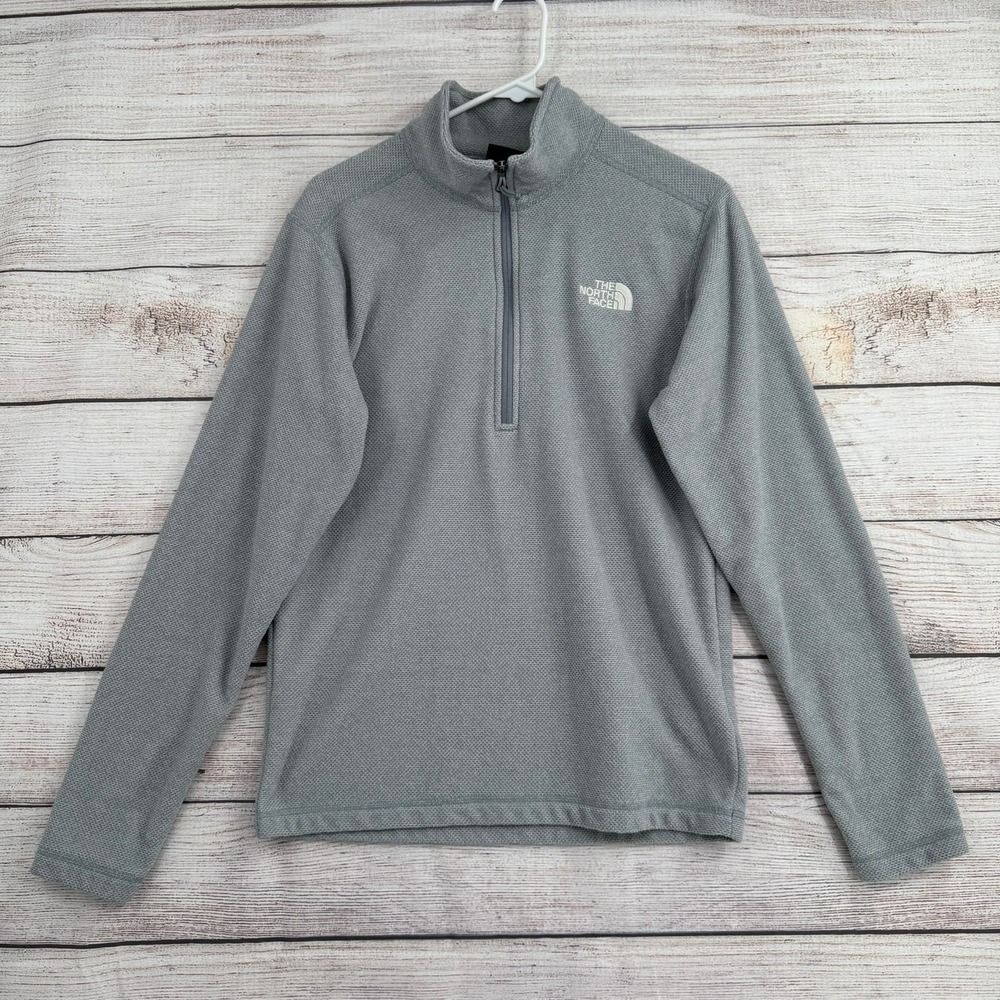 The North Face Pullover Mens Small Gray 1/4 Zip Waffle Fleece NF0A3YR1DYX